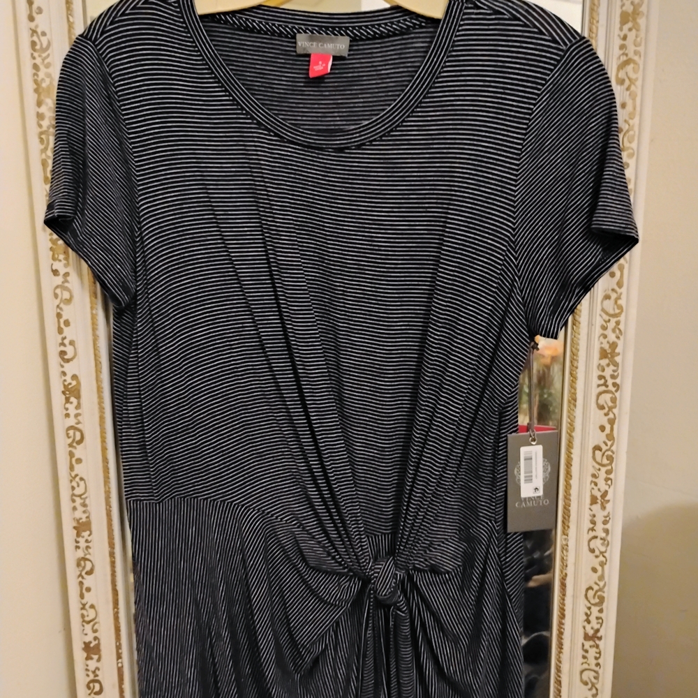 Cato Gray Short Sleeve Tie Front Tee